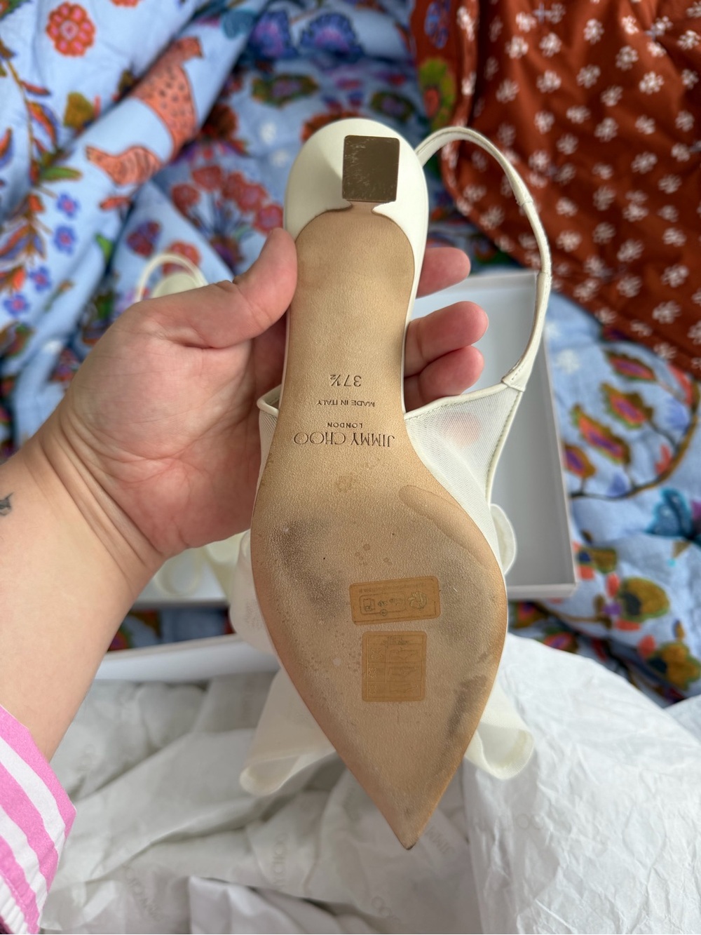 Jimmy Choo Staz 70 Mesh Slingback Pump - Picture 5 of 8